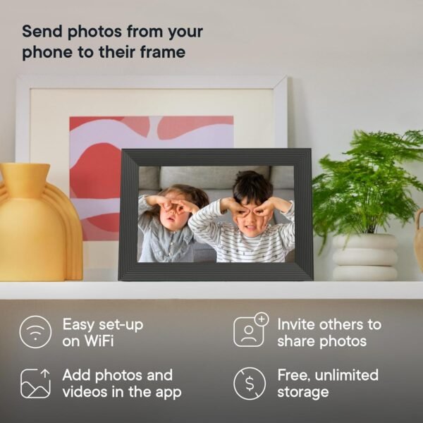 Aura Digital Picture Frame - 10.1" HD Display | Wirecutter's Best Digital Frame for Gifting - Send Photos Directly from Your Phone from Anywhere | Quick & Easy Setup Over WiFi - Free Aura App | Black - Image 2