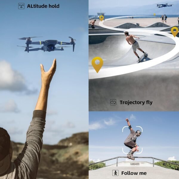 Brushless Super Endurance Foldable Drone with Camera for Beginners–60+ min Flight Time, WiFi FPV Quadcopter with 120°Wide-Angle 4K HD Camera, Brushless Motor, Auto Hover, Follow Me (2 Batteries) - Image 5