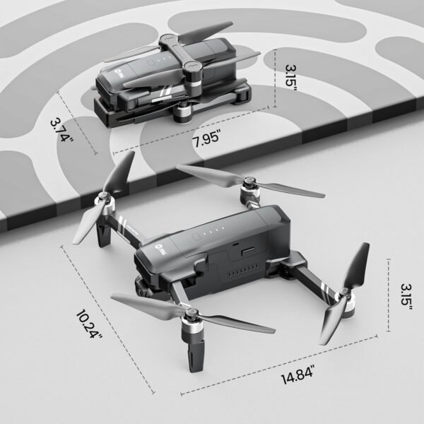 Holy Stone HS600 2-Axis Gimbal Drones with Camera for Adults 4K EIS, Integrated Remote ID, 10000 FT Range Transmission, GPS Drone with Brushless Motors, 4K/30FPS, Follow Me, Level 6 Wind Resistance - Image 9