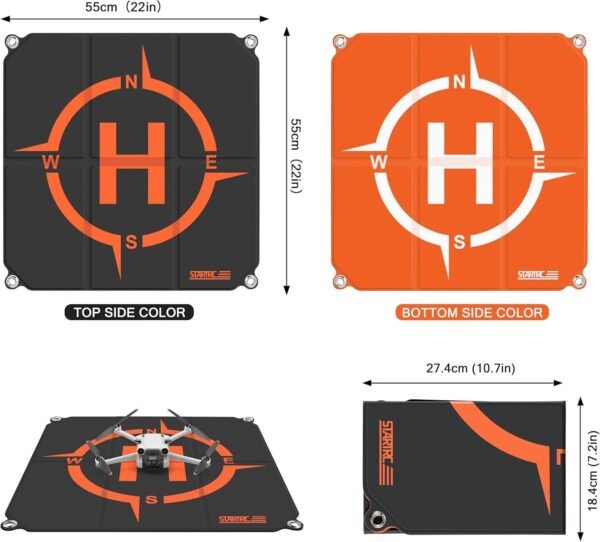 STARTRC Drone Landing Pad Pro, Universal Waterproof Portable Fast-Foldable Helipad for DJI Neo/Mini 4 Pro/Mini 4K/Holy Stone/RC Quadcopters (22-inch/55cm) - Image 6