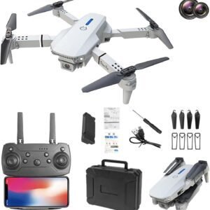 Drone with 1080p HD FPV, Camera, Mini Drone Toys for Beginners and Kids, Headless Mode, Flight Speed Adjustable, Altitude Hold Mode, WiFi FPV, Trajectory Flight, Dual Camera, Medium, Grey