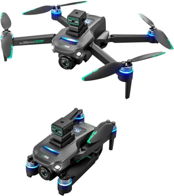 GPS Quadcopter With Camera, Remote Control, LED Light & Battery Display - Foldable Drone With Altitude Hold, Gesture Control, Headless Mode - Portable With Memory Card - Image 2