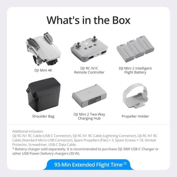 DJI Mini 4K, Drone with 4K UHD Camera for Adults, Under 249 g, 10km Video Transmission, Auto Return, Wind Resistance, Bundle with 64gb SD Card and Landing Pad (Mini 4K Fly More Combo, 93-min) - Image 7