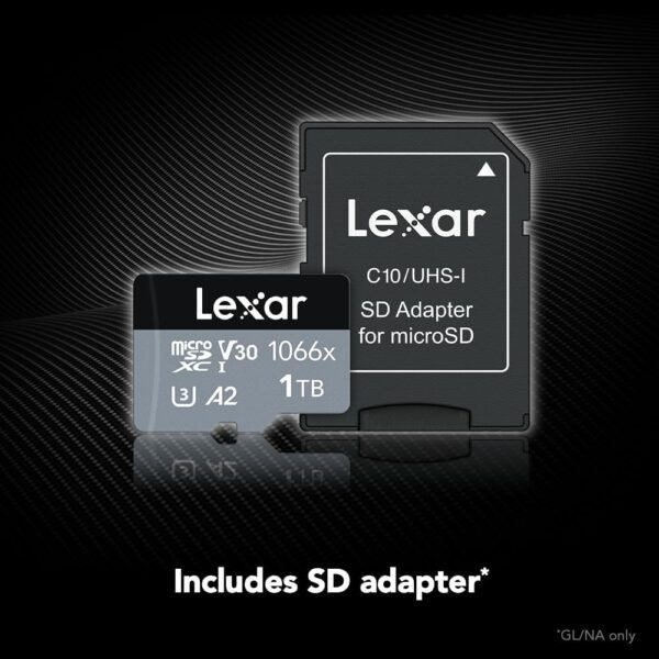Lexar 1TB Professional 1066x Micro SD Card w/SD Adapter, UHS-I, U3, V30, A2, Full HD, 4K UHD, Up to 160/130 MB/s, for Action Cameras, Drones, Smartphones, Tablets, Nintendo-Switch (LMS1066001T-BNANU) - Image 8