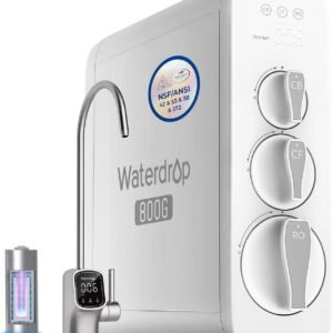 Waterdrop G3P800 Reverse Osmosis System, 800 GPD Fast Flow, NSF/ANSI 42 & 53 & 58 & 372 Certified, 3:1 Pure to Drain, Tankless Under Sink RO Water Filter System, LED Purifier, Smart Faucet