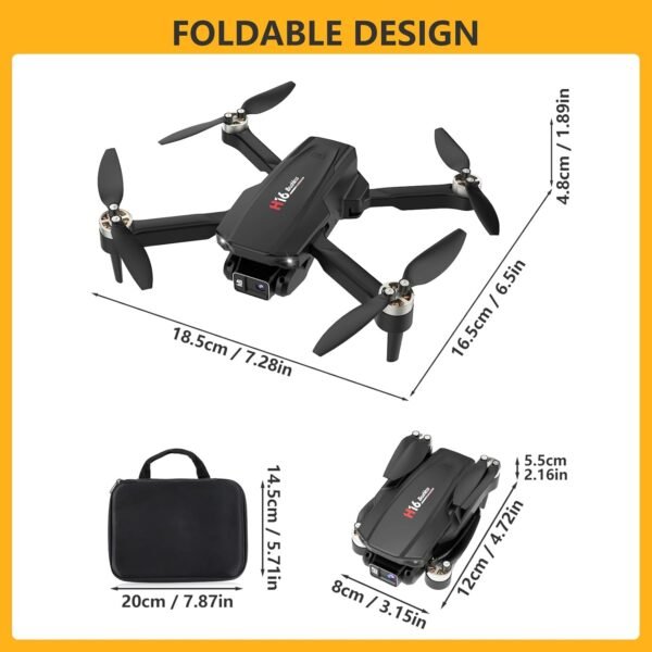 Drone with Camera, 1080P HD FPV Drones with Camera, Foldable RC Quadcopter Helicopter Toys for Boys Girls, Altitude Hold, Headless Mode, One Key Start, 3 Batteries, Black - Image 7
