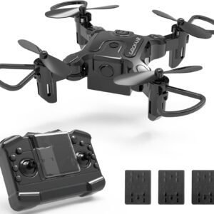Foldable Mini Drone for Kids Toys,V2 Nano Pocket RC Quadcopter for Beginners Gift,with 3 Batteries,Altitude Hold, Headless Mode,3D Flips, One Key Return,3 Speed Modes,Easy Fly
