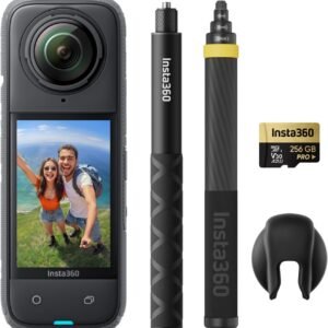 Insta360 X4 No Drone Bundle - 8K Waterproof 360 Action Camera, 4K Wide-Angle Video, Invisible Selfie Stick Effect, Removable Lens Guards, 135 Min Battery Life, AI Editing, Stabilization
