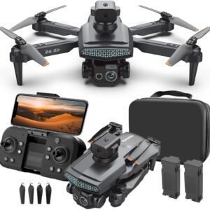 Drone with Camera 4k HD FPV Foldable Drone for Beginners, Quadcopter with Voice Gesture Control, One Key Take Off/Land, Optical Flow Positioning, 360° Flip, Waypoint Fly,2 Batteries