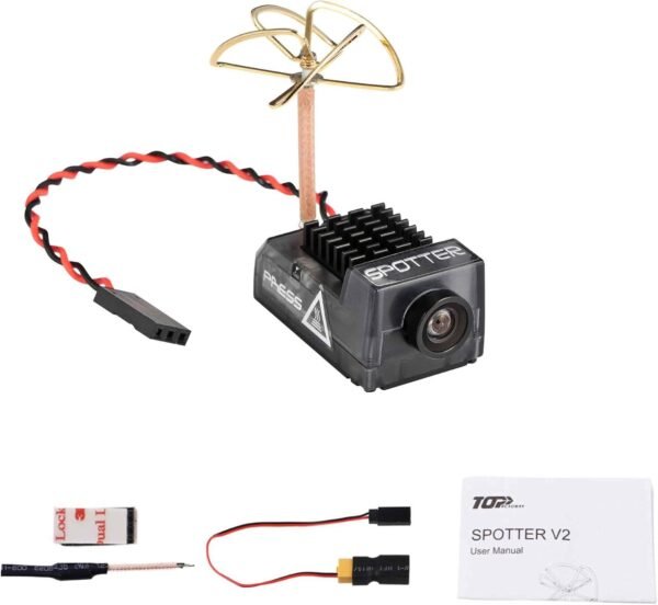 RunCam Spotter V2 FPV Camera and Transmitter Kit,5.8G Micro FPV AIO Cam,OSD, Integrated Mic, FOV170 Degree 700TVL, 40CH,20MW-200MW Adjustable for FPV