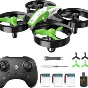 Holy Stone Mini Drone for Kids and Beginners, Indoor Outdoor Quadcopter Plane for Boys Girls with Auto Hover, 3D Flips, 3 Batteries, Headless Mode, Great Gift Toy for Boys and Girls, Green