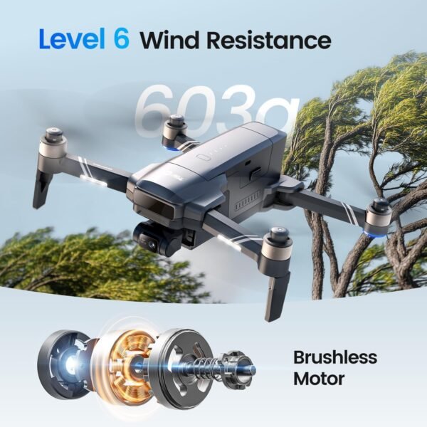 Holy Stone HS600D Drone with 8K Camera for Adults, 3 Axis Gimbal, 4K/30fps Video, 80 Min Flight Time with 2 Batteries, 20000ft FPV Transmission Professional Drone, Auto Return, Beginner Mode, gift - Image 4