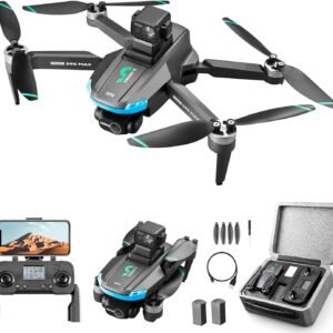 S9S GPS Drone for Adults, UHD 4K EIS Anti Shake Dual Camera, 2-Axis Gimbal, Foldable RC Quadcopter with Brushless Motor, 5G WiFi Transmission, Obstacle Avoidance, Gifts for Adults, Beginners