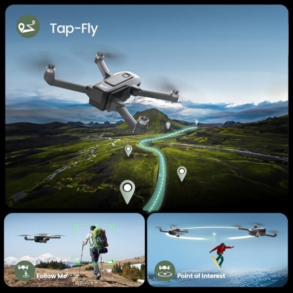 Drones with Camera for Adults 4k, WF30 GPS Follow Me Drone for Beginners Kids Foldable FPV RC Quadcopter, Return Home, Brushless Motor, 5G Transmission, 40 Mins Flight Time, 2 Batteries - Image 5