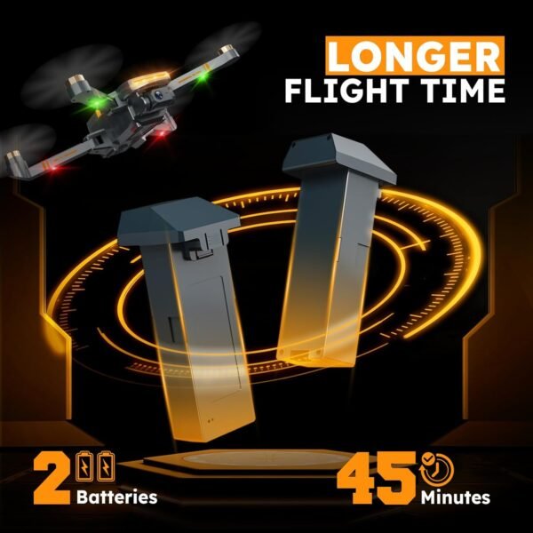GPS Drones with 4K Camera for Adults with Brushless Motor and Follow Me Mode,Long Flight Time and Distance,5G FPV Transmission and Auto Return,G9 Foldable RC Quadcopter for Beginner and Kids,Under249g (Dark gray) - Image 7