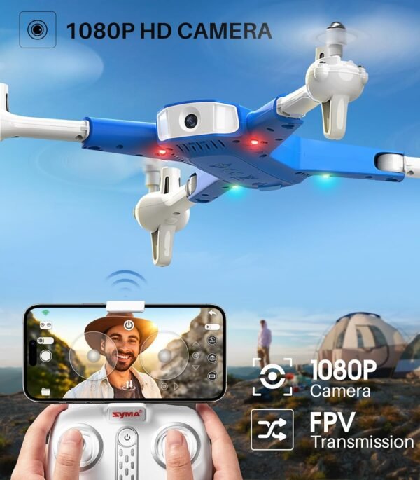 SYMA Drone with Camera for Adults Kids,1080P FPV Camera RC Quadcopter with Altitude Hold, One Key Start, 3D Flips, 2 Batteries Remote Control Helicopter Flying Toys Gifts for Boys Girls - Image 2