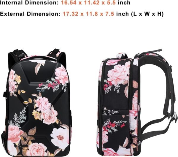 MOSISO Camera Backpack, DSLR/SLR/Mirrorless Photography Camera Bag Peony Waterproof Hardshell Case with Tripod Holder & Laptop Compartment Compatible with Canon/Nikon/Sony/DJI Mavic Drone, Black - Image 8