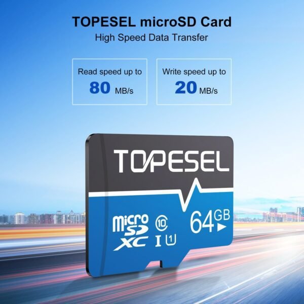 TOPESEL 10-Pack 64GB Micro SD Card Class 10 Micro-SDXC Memory Card UHS-I, High Speed Flash TF Card for Security Camera/Smartphone/Drone/Dash Cam/Tablet/PC, C10, U1, 64GB 10Pack - Image 2