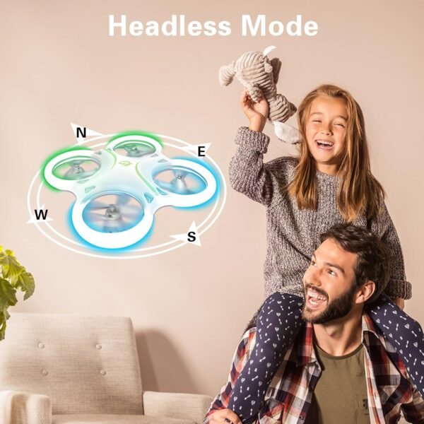 Drones for kids 8-12, Drone for Kid and Beginner, Drone with Led Light, Small Indoor Rc Drone with 360 Flip, 2 Batteries, One Key Take Off Landing, Kids Flying Toy Gift for Boy and Girl - Image 3