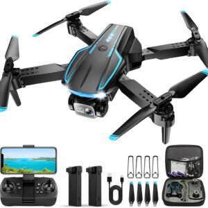 Mini Drone with Camera, 1080P FPV Foldable Drone with Stable Altitude Hold, Gravity Control, Trajectory Flight, 90° Adjustable Lens, One Key Take Off, 2 Batteries, Drones for Adults Kids