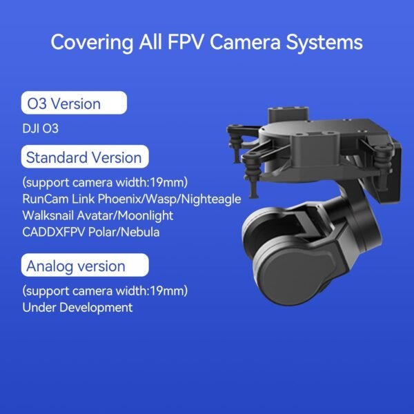 RunCam C-20T 3-Axis FPV Camera Gimbal,Pan Tilt Mount,FPV Head Tracking with UART,PWM Control Compatible with DJI O3 Air Unit for Walksnail Avatar Moonlight Link for RC Car Airplanes Drone(O3 Version) - Image 2