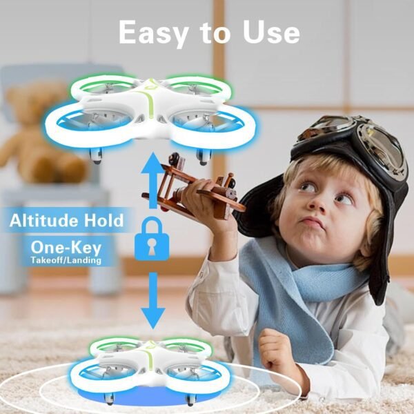 Drones for kids 8-12, Drone for Kid and Beginner, Drone with Led Light, Small Indoor Rc Drone with 360 Flip, 2 Batteries, One Key Take Off Landing, Kids Flying Toy Gift for Boy and Girl - Image 5