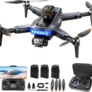 GPS Drones with 4K Camera for Adults Under 249g, P17 Drone with Brushless Motor 5G Transmission, 3 Batteries, Follow Me, Smart Return Home, Foldable FPV Drone for Long Distance