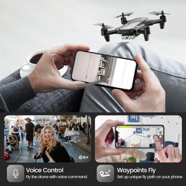 DEERC D20 Mini Drone for Kids with 720P HD FPV Camera Remote Control Toys Gifts for Boys Girls with Altitude Hold, Headless Mode, One Key Start Speed Adjustment, 3D Flips 2 Batteries, Silver - Image 3