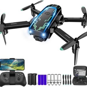 Mini Drone with Camera, Drones for Adults, Boys Gifts, 1080P HD Foldable Drone with Gravity Control, Gestures Selfie, Altitude Hold, One Key Start, 3D Flips, 2 Batteries, Toy for Boys Girls