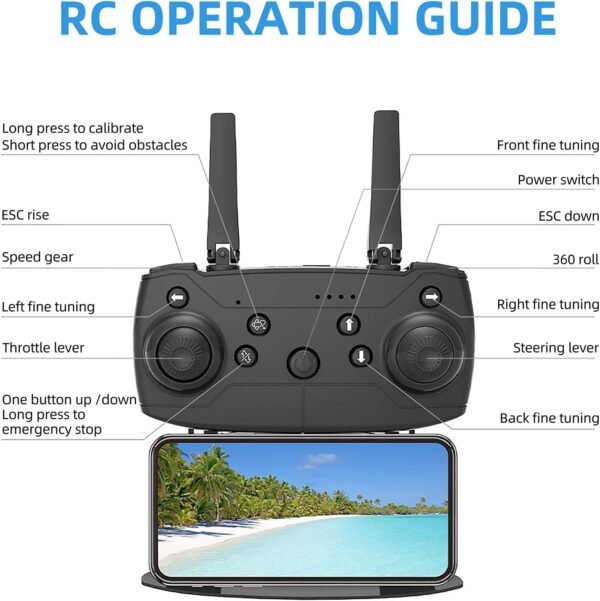 Remote Control Model Series Mini Drone with Camera for Adults Kids, 1080P HD FPV Drones with Carrying Case, Foldable RC Quadcopter Toys Gifts, One Key Start, 3D Flips, 3 Speeds - Image 7