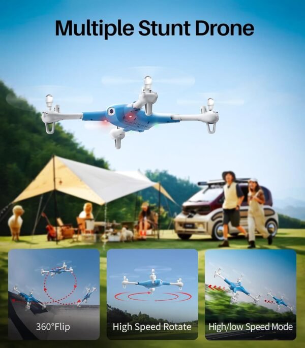 SYMA X600W Drone with 1080P Camera for Kids Adults, Remote Control Toys Gifts for Boys Girls with Headless Mode, Altitude Hold, Gravity Control, One Key Start, 3D Flips 2 Batteries, Blue - Image 5