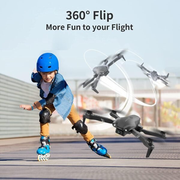 DRONEEYE 4DV13 Drone with 1080P HD FPV Camera for Kids Adults,Remote Control Helicopter Quadcopter for Beginners boy Toys Gift,Waypoint Functions,Altitude Hold, Gesture Selfie,3D Flips,2 Batteries,Black - Image 5