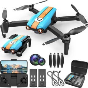 LMRC-12 Drone with 4K Camera for Adults Beginner, Foldable 2.4GHz FPV Drone for Kids 8-12, Less than 249g, 26 Mins Flight Time, RC Quadcopter Toys Gift with Brushless Motor, Altitude Hold, 2 Batteries
