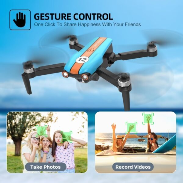 LMRC-12 Drone with 4K Camera for Adults Beginner, Foldable 2.4GHz FPV Drone for Kids 8-12, Less than 249g, 26 Mins Flight Time, RC Quadcopter Toys Gift with Brushless Motor, Altitude Hold, 2 Batteries - Image 6