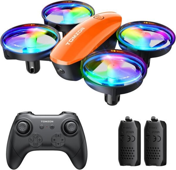 TOMZON A23 Mini Drone for Kids and Beginners, RC Toy Drone with Throw to Go, Easy to Learn, Auto-rotation, 3D Flips, Circle Fly, Headless Mode, 2 Batteries, Gift for Boys and Girls, Orange
