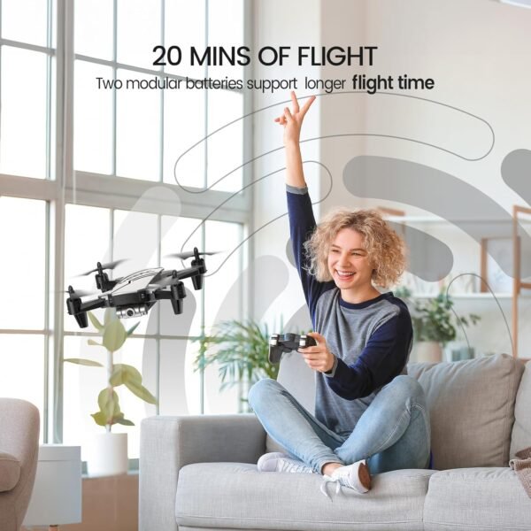 DEERC D20 Mini Drone for Kids with 720P HD FPV Camera Remote Control Toys Gifts for Boys Girls with Altitude Hold, Headless Mode, One Key Start Speed Adjustment, 3D Flips 2 Batteries, Silver - Image 8