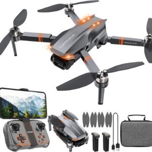Q12 Drone with Camera 4K for Adults,Brushless Motor Drone for Kids Beginners,FPV Foldable RC Quadcopter with 2 Batteries 360° Flips,Altitude Hold,Voice Control,Headless Mode,One Key Start,Gift Toys for Men Boys,Easy to Fly,Carrying Case