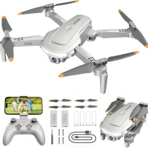 Drones for Kids - FPV Drone with 1080P HD Camera for Adults Beginner, RC Helicopter Quadcopter Toys Gifts for Boys Girls with One Key Start/Land, Altitude Hold, Circle Fly, Gesture Selfie, 2 Batteries