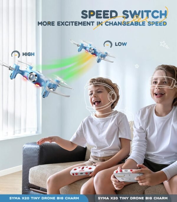 SYMA Drone for Kids,Easy Pocket RC Quadcopter with Altitude Hold, 3D Flips, Speed Switch Modes, Headless Mode, Protection Guards Helicopter Gift for Boys Girls - Image 4