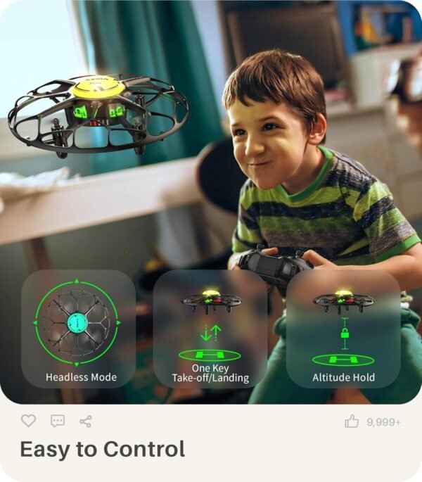 SYMA Drone for Kids with 7-Color LED Light, X660 Mini Drone with 3D Flip, Rotary Ascent, Headless Mode, Speed Switch and Full Protection RC Toys Gifts for Beginners Adults - Image 6