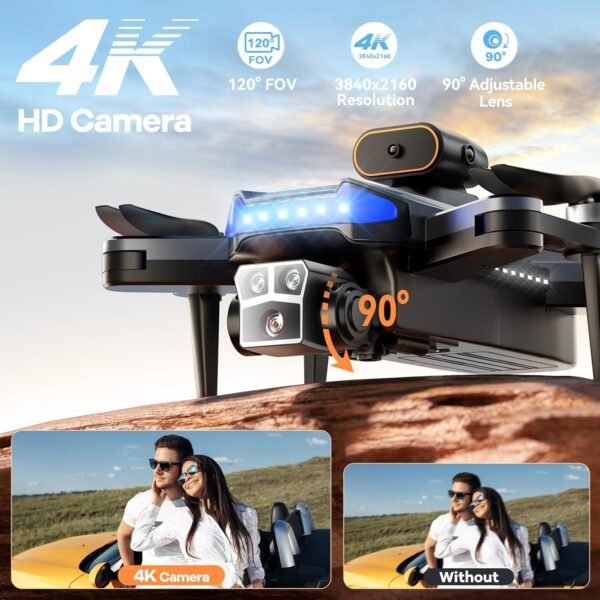 GPS Drones with 4K Camera for Adults Under 249g, P17 Drone with Brushless Motor 5G Transmission, 3 Batteries, Follow Me, Smart Return Home, Foldable FPV Drone for Long Distance - Image 4