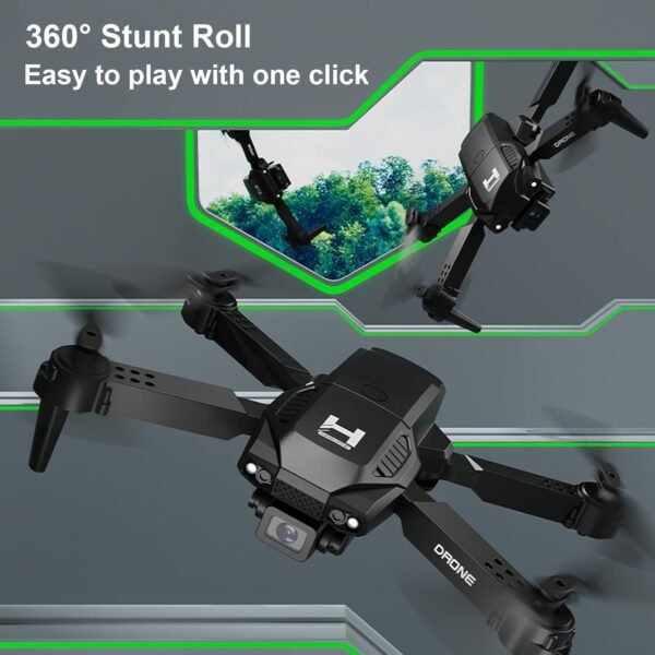 Mini Drone with Camera for Adults Beginner Kids, 1080P WiFi FPV, Foldable, 2 Batteries, One-Click Take Off/Landing, Altitude Hold Black - Image 5