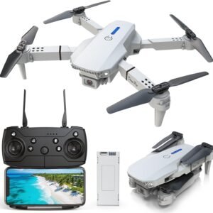 Drone with Camera for Kids, Mini Beginner Drones, Foldable RC Quadcopter, One-Click Take Off/Landing, Headless Mode, 360° Flips, 3-Gear Speeds, 90° Adjustable Lens, Toys Gifts for Boys Girls