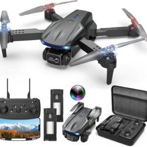 Drone with Camera 1080P for Kids Adults, Foldable HD FPV Mini Drone with 2 Batteries, One Key Take Off/Land, Altitude Hold, Headless Mode, 360°Flip, Gravity Control, Gestures Selfie, 3 Speed Mode, Waypoint Fly