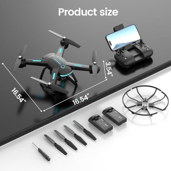 Drone with Camera for Kids 1080P HD FPV Drones, WeFone RC Quadcopter for Adults Beginners with Altitude Hold, 360 Flips, Headless Mode, One Key Start, Waypoint Fly, 2 Batteries - Image 9