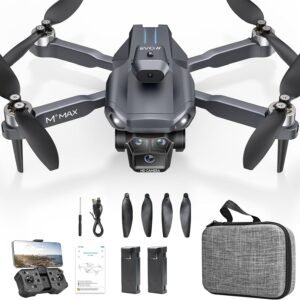 Drone with Brushless Motor 1080P HD Camera for Beginners Adults, M°max Foldable FPV Drone 2 Batteries with One Button Take Off, Headless Mode, 360° Flips, Toys Drone for Boys Girls