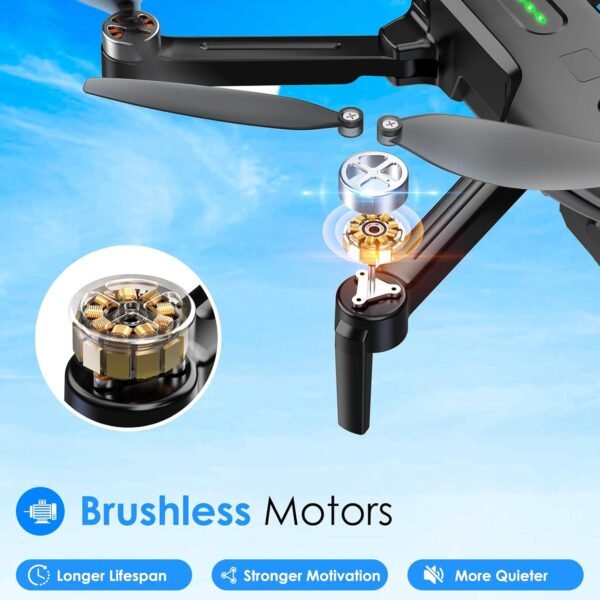 Drone with Camera, Brushless Motor 1080P FPV Drone with 2 Batteries, One Key Take Off/Land, 360 Flips, Waypoint Fly, Altitude Hold, Gravity Control, Foldable Mini Drones for Kids Adults, Beginner - Image 2