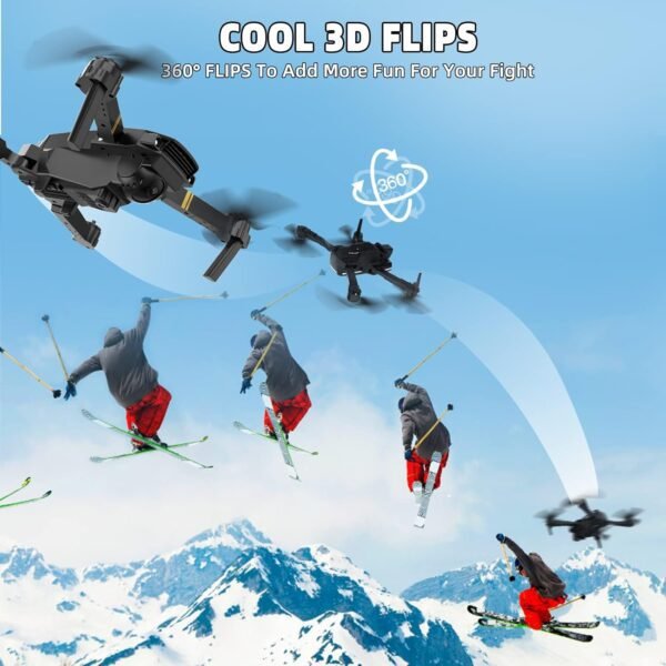 Drones with Camera for Adults 4K 1080P, Mini Drone with Camera Foldable Drones for Kids/Adults, Altitude Hold, FPV Drone, One Key Take Off/Land, 3D Flip, 14 years old up. (Black-01cy) - Image 7