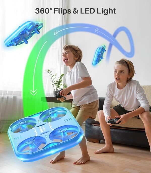 SYMA Mini Drone with LED Lights - X880 Stunt Quadcopter with 3D Flip, Altitude Hold, Headless Mode Kids Drone with Full Protection, Perfect Helicopter Toy Gift for Boys and Girls - Image 4