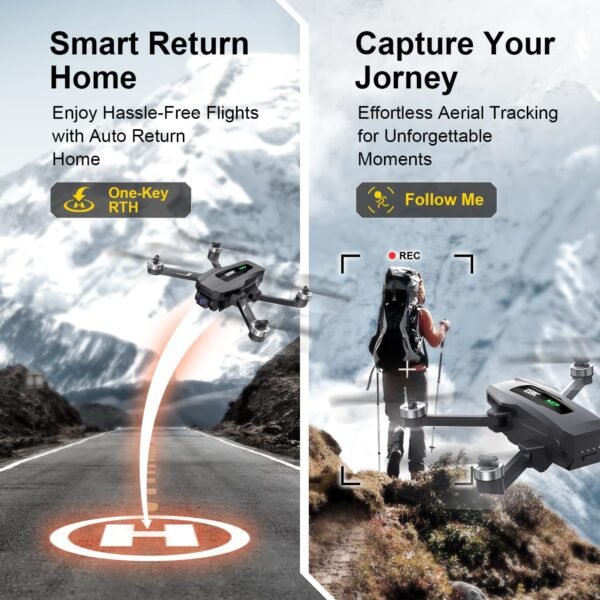 GPS Drone with 4K EIS UHD Camera for Adults Beginner, TSRC M7 FPV Quadcopter with Long Control Range, 3 Batteries 90 Min Flight Time, Brushless Motor, 5GHz Transmission, Smart Return Home, Follow Me - Image 5
